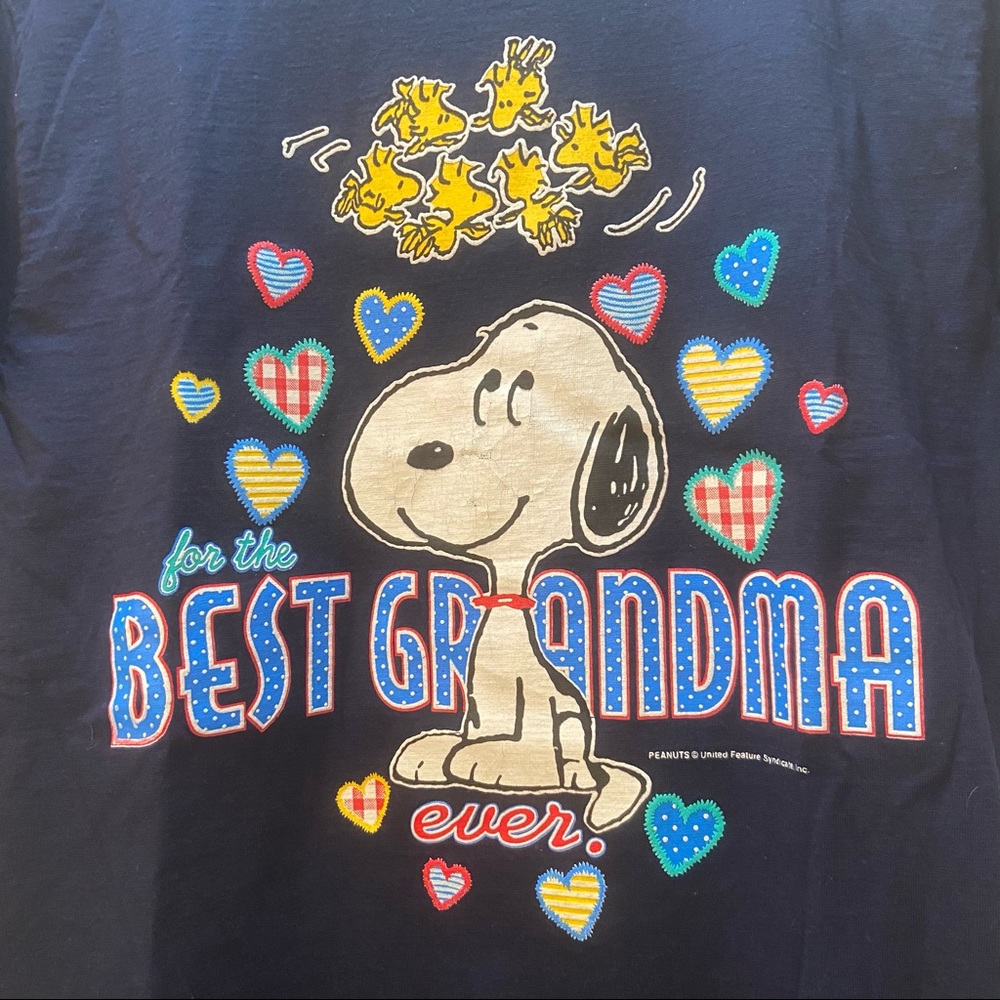 Vintage Peanuts Original Best Grandma Snoopy Shirt Gem